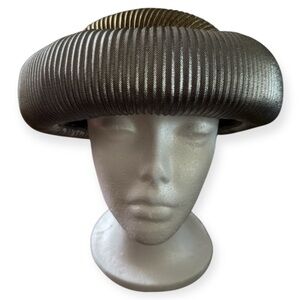Handmade Futuristic Two-Tone Silver and Bronze Metallic Hat